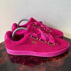 hot pink puma suede
